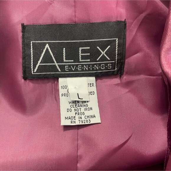 Alex Evenings Size Large Top Blouse Sheer Sleeves Embellished Faux Wrap Wedding - Picture 5 of 6